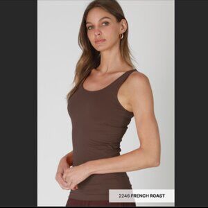 New French Roast Brown Seamless Wide Strap Ultra Soft Tank Top